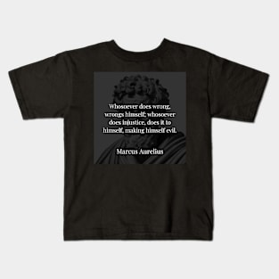 Marcus Aurelius's Mirror: The Self-Inflicted Nature of Wrongdoing Kids T-Shirt